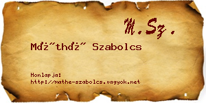 Máthé Szabolcs névjegykártya