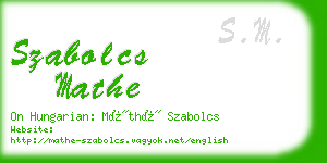 szabolcs mathe business card